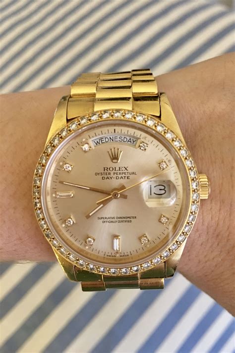 rolex with day date and diamond bezel|rolex perpetual day date 36.